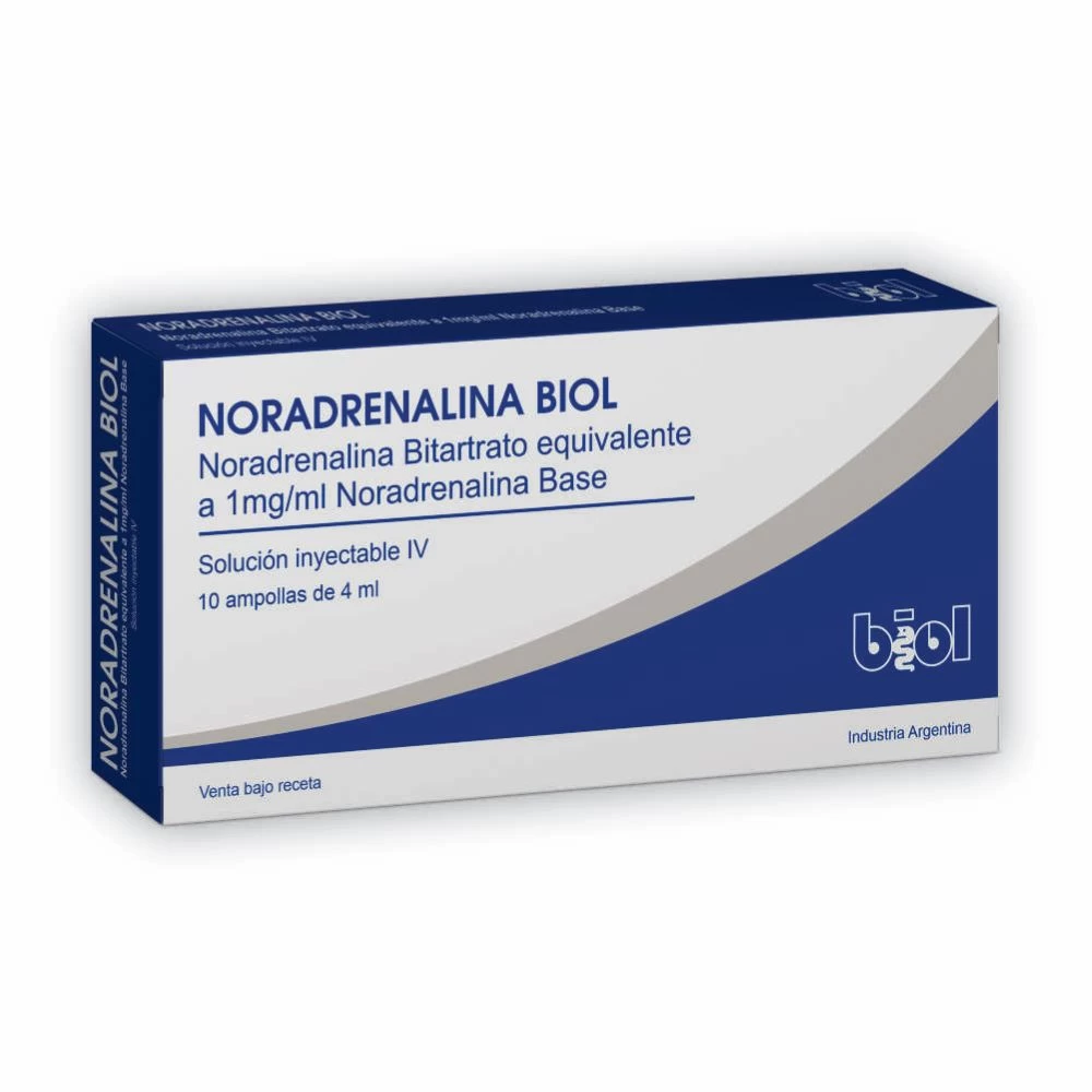 NORADRENALINA 4MG/4 ML BIOL x 10 AMP.