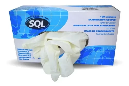 GUANTES TALLA L SQL BLANCO Y NEGRO