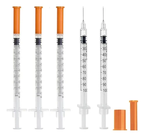JERINGA DE 1 ML INSULINA 30G X 1/2 TAPA NARANJA NIPO X 100 PZAS